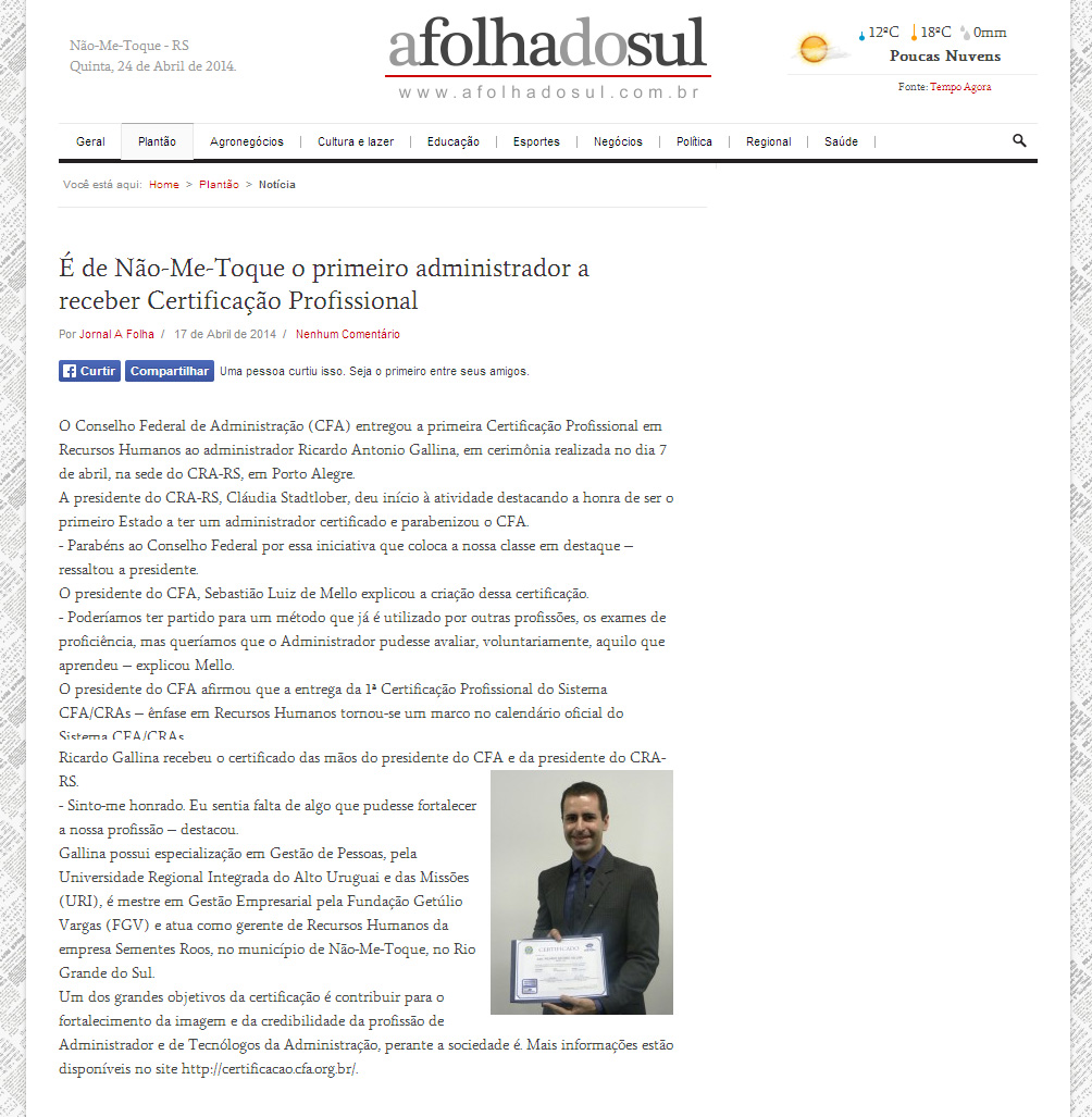 Certificação Profissional - RH